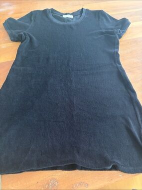 Suzi Kondi Black Short Sleeve Terry Knit dress